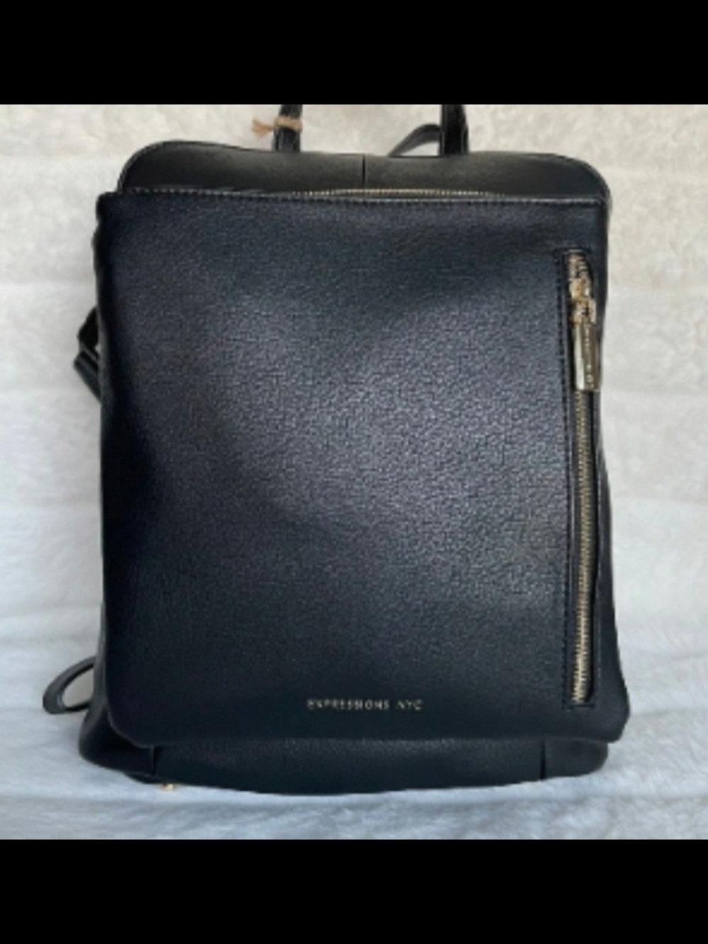 Expressions Black Leather Backpack/Crossbody - NWOT
